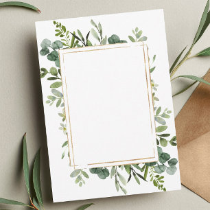 Blanke botanische Goldgrünpflanzen Einladung