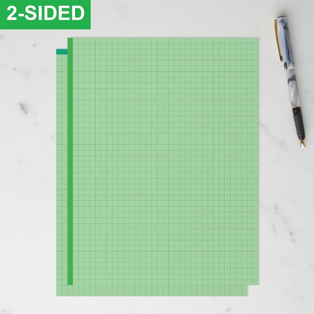 Blanke grüne Millimeterpapierbögen (Zoll-Rasterqua Briefbogen (engineering graph paper, green grid paper for math, high resolution graph template, full page square)