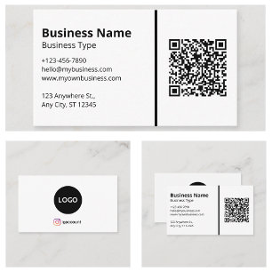 Blankes Weißes Ihr Logo QR-Code Soziale Medien Visitenkarte