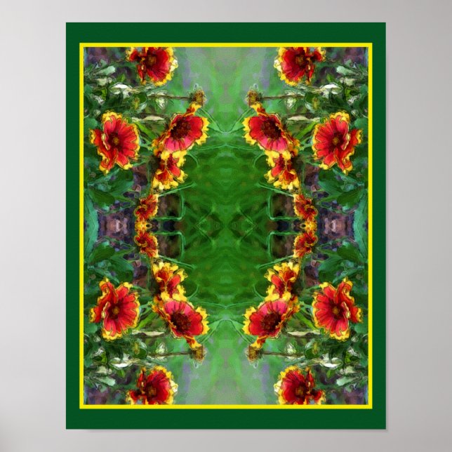 Blanket Blume Daisies Wasserfarbe Abstrakt Poster (Vorne)