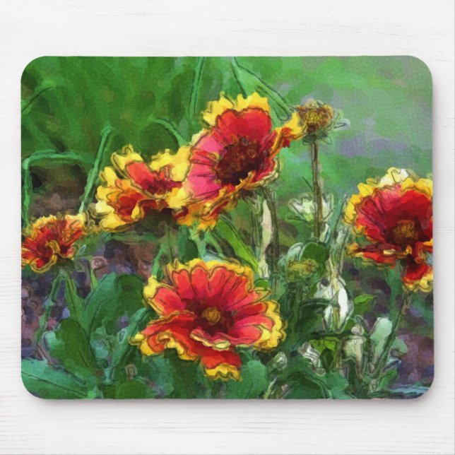 Blanket Daisy Blume Wasserfarben Kunst, Dichtung u Mousepad (Vorne)