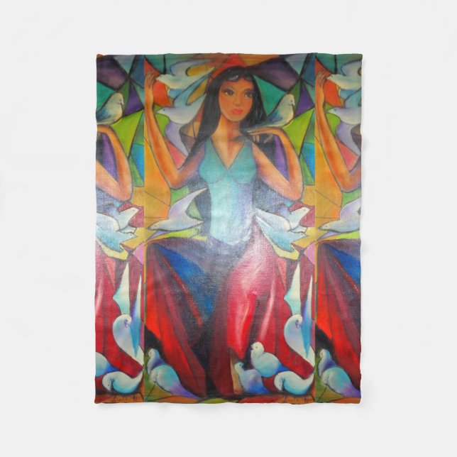 Blanket farbiges gestanztes Glas Frauen Fleecedecke (Vorderseite)