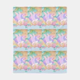 Blanket für Mädchen unicorbar anpassbar Fleecedecke