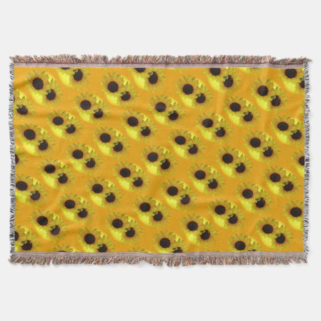Blanket-Gelb-Sonnenblumen-Kehlkopf Decke (Vorderseite)