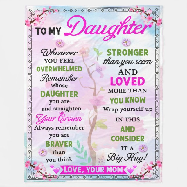 Blanket-Geschenke für Töchter von Mamas Fleecedecke (Vorderseite)