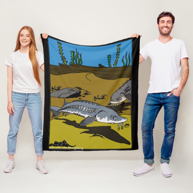 BLANKET - LAKE STURGEON COLORING PAGE  FLEECEDECKE (Beispiel)