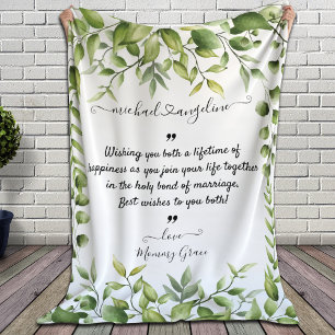 Blanket mit Hochzeitswünschen für die Neugeborenen Sherpadecke