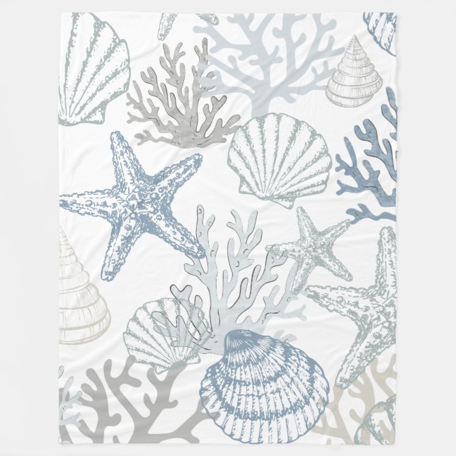 Blanket Starfish Seashell Beachy Coasty Meereswelt Fleecedecke (Vorderseite)