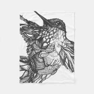 Blanket Zen Tangle Black and White Michele Zurück Fleecedecke