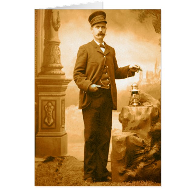 Blankkarte des Vintagen Zugführers (Vorne)