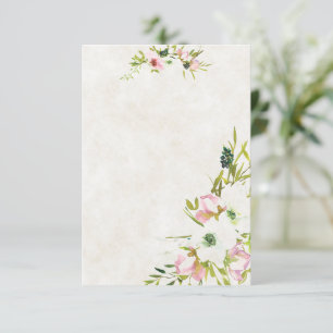 Blanko-Budget Blush- und weiße Blumenelemente für Einladung