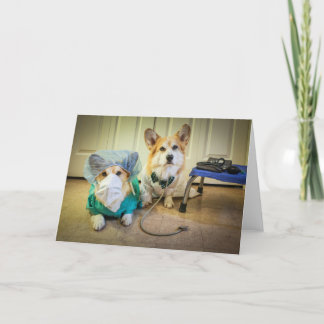 Blanko Corgi-Mediziner-Team Grußkarte Karte