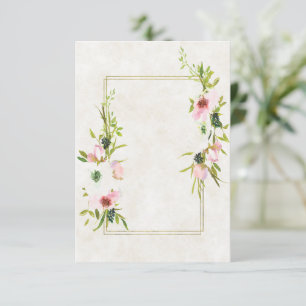 Blanko-Hochzeitsbudget Rosé und weiße Blumenhochze Einladung