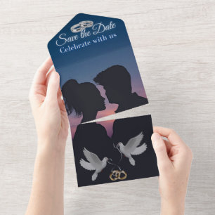 Blanko-Hochzeitseinladung alles in einem All In One Einladung