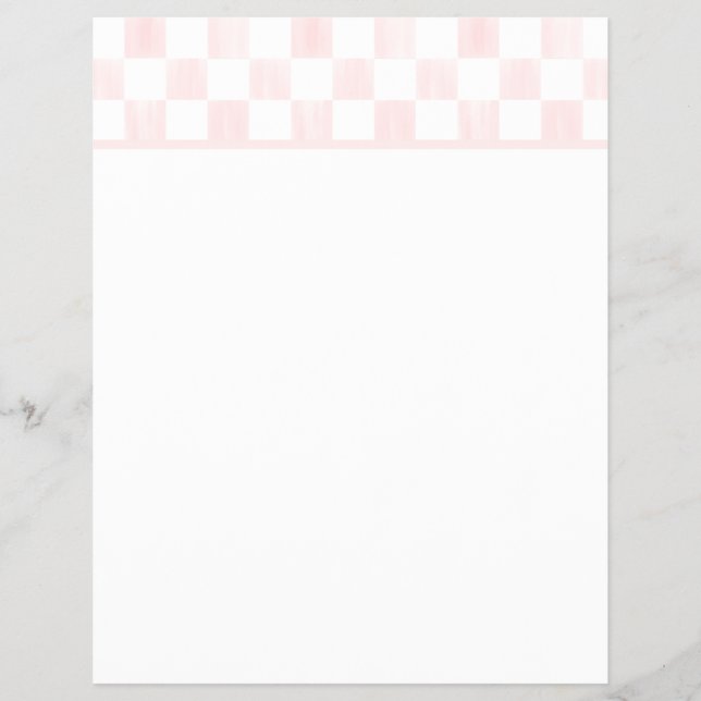 Blanko-Rosa-weiße Schachbrett-Briefkopf Flyer (Vorne)