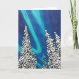 Blankokarte für Nordlichter Feiertagskarte