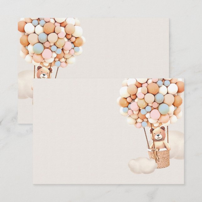 Blankokarte für Rosa und Blaue Bären Begleitkarte (Vorne/Hinten)