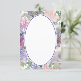 Blankrosa und lila Hochzeit mit Blumenhintergrund Einladung
