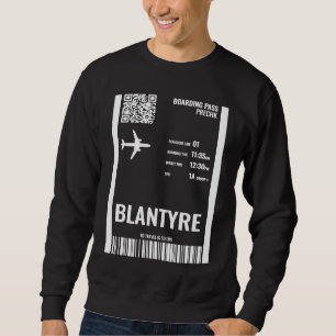 Blantyre Malawi Bordkarte Flugticket Reise Sweatshirt