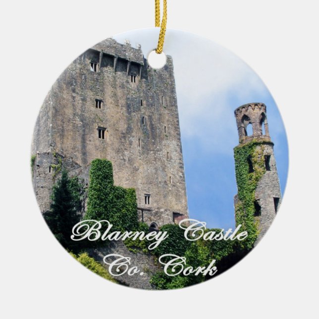 Blarney Castle, Irland. Irish Christmas Ornament. Keramik Ornament (Vorne)
