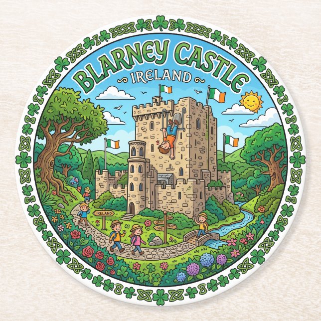 Blarney Castle Irland Runder Pappuntersetzer (Vorderseite)