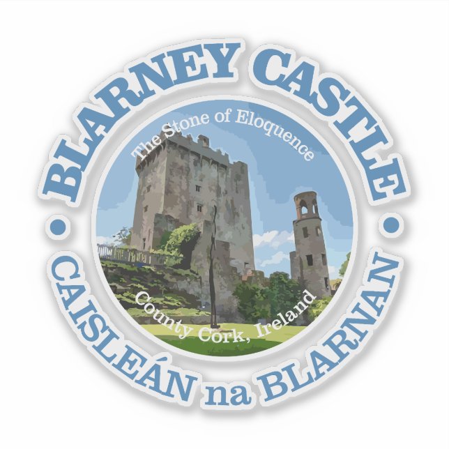 Blarney Castle (rd) Aufkleber (Vorderseite)