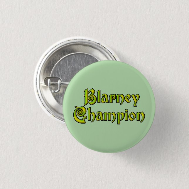 Blarney Champion grüner kleiner Knopf Button (Vorne & Hinten)