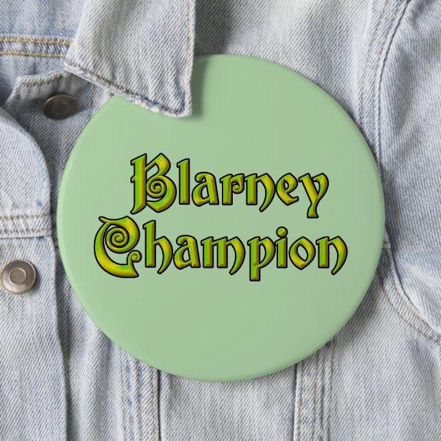Blarney Champion grüner kolossaler Knopf Button (Beispiel)