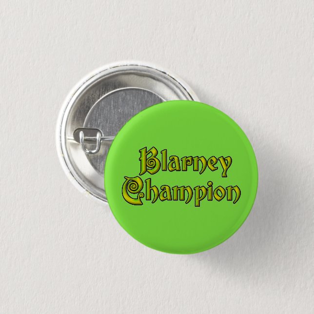 Blarney Champion lindgrüner kleiner Knopf Button (Vorne & Hinten)