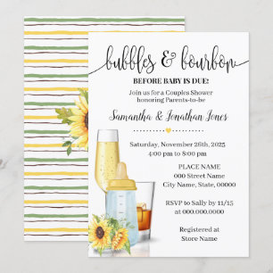 Bläschen & Bräune vor Baby wegen Sonnenblumen Dusc Einladung