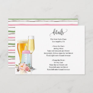 Bläschen & Brotbrauen vor Baby Due Pink Baby Dusch Begleitkarte