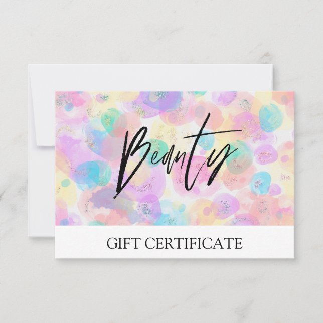 *~* Bläschen Pastell Trendy BeAUTY GIFT CARD (Vorderseite)