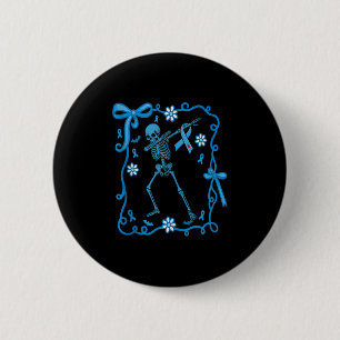 Bläschen Skelett Diabetes Bewusstsein Ribbons Hall Button
