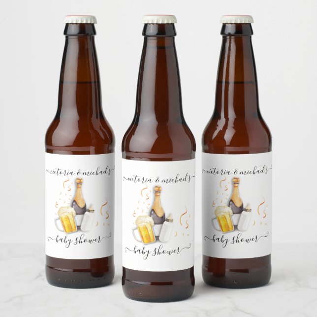 Bläschen und Bier-Babydusche Bierflaschenetikett (Flaschen)