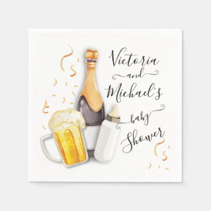 Bläschen und Bier-Babydusche Serviette