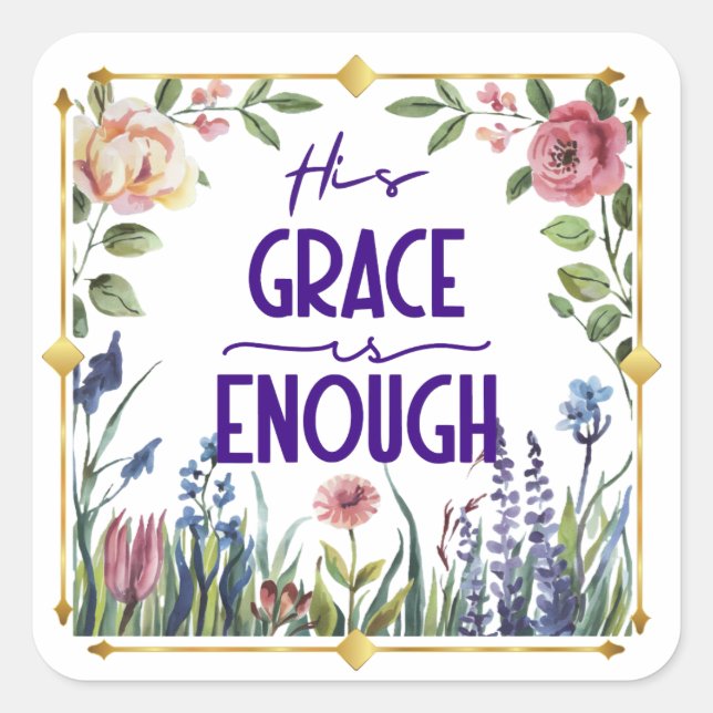 Bläschen und Gold Grace Quadratischer Aufkleber (Vorderseite)