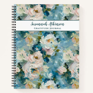 Bläschenmalwirkung Blaue Rose Notizbuch