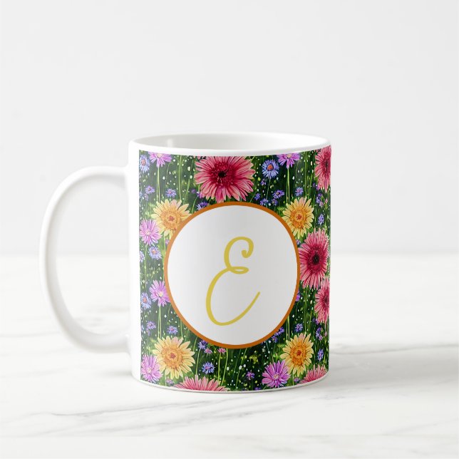 Bläschenmuster Monogramm Kaffeetasse (Links)