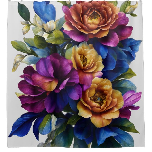 Bläschenspray mit beliebigem Farbhintergrund Duschvorhang (Vorderseite)