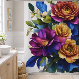 Bläschenspray mit beliebigem Farbhintergrund Duschvorhang