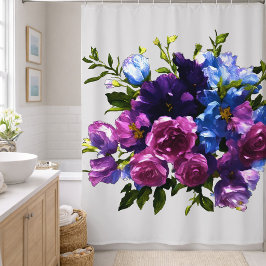 Bläschenspray mit beliebigem Farbhintergrund Duschvorhang