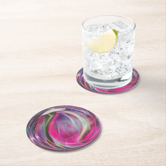 Blase aus digitaler Marmorseife Runder Pappuntersetzer (Vor Ort)