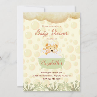 Blase Bath Baby Dusche Einladung