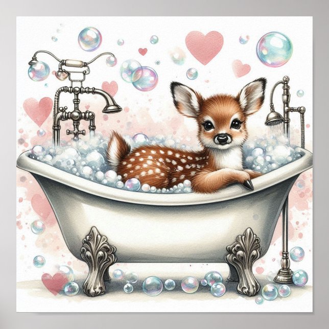 Blase Bath Deer Poster (Vorne)
