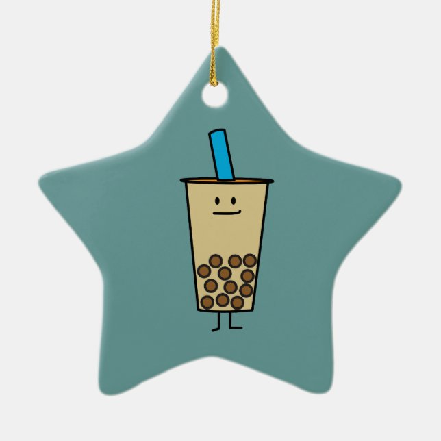 Blase Boba Perlen-Milch-Tee-Tapiokabälle Keramikornament (Vorne)