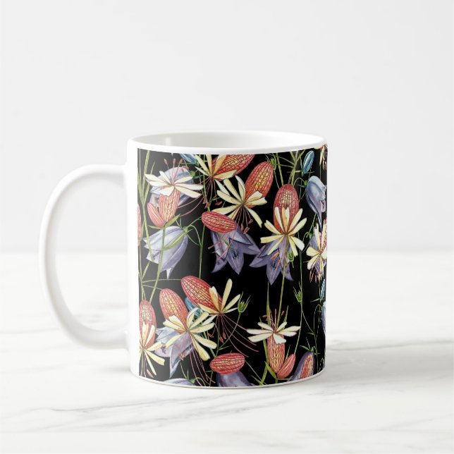Blase Campion Glocken: Aquarellfarbene Blüten Kaffeetasse (Links)
