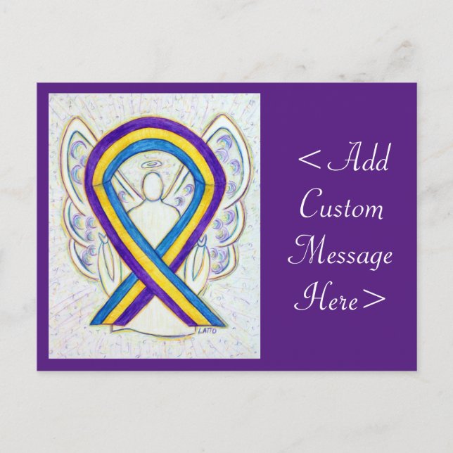 Blase Cancer Awareness Ribbon Angel Postcard Postkarte (Vorderseite)