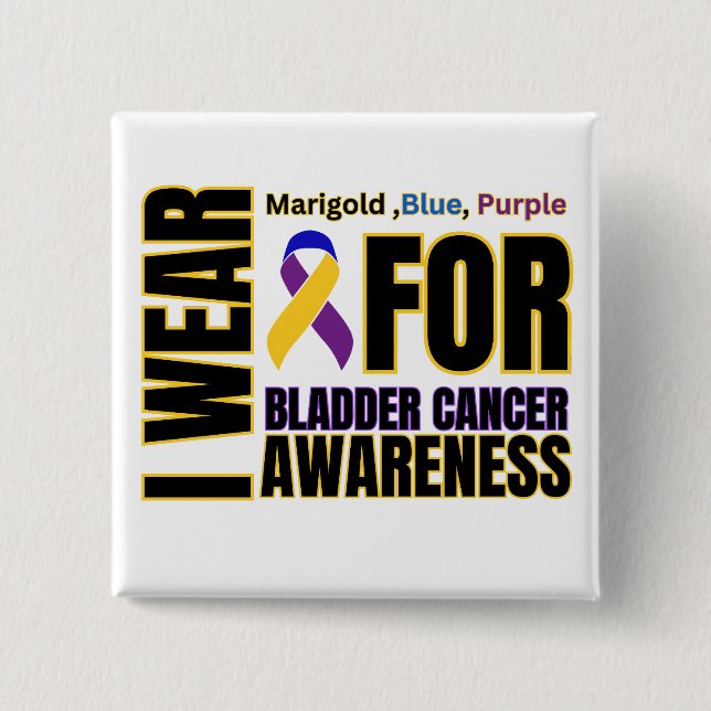 Blase Cancer Awareness Ribbon Button (Vorderseite)