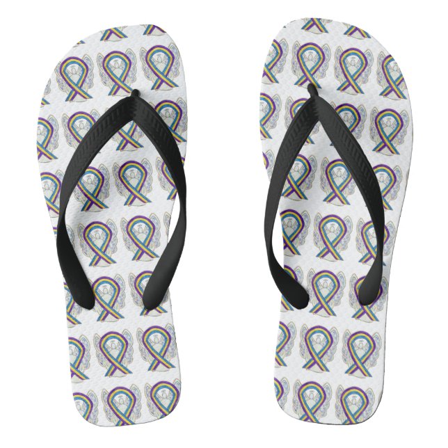 Blase Cancer Awareness Ribbon Engel Flip Flops (Fußbett)