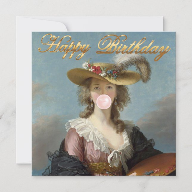 Blase Gum Diva in einem Strohhut (Vorderseite)